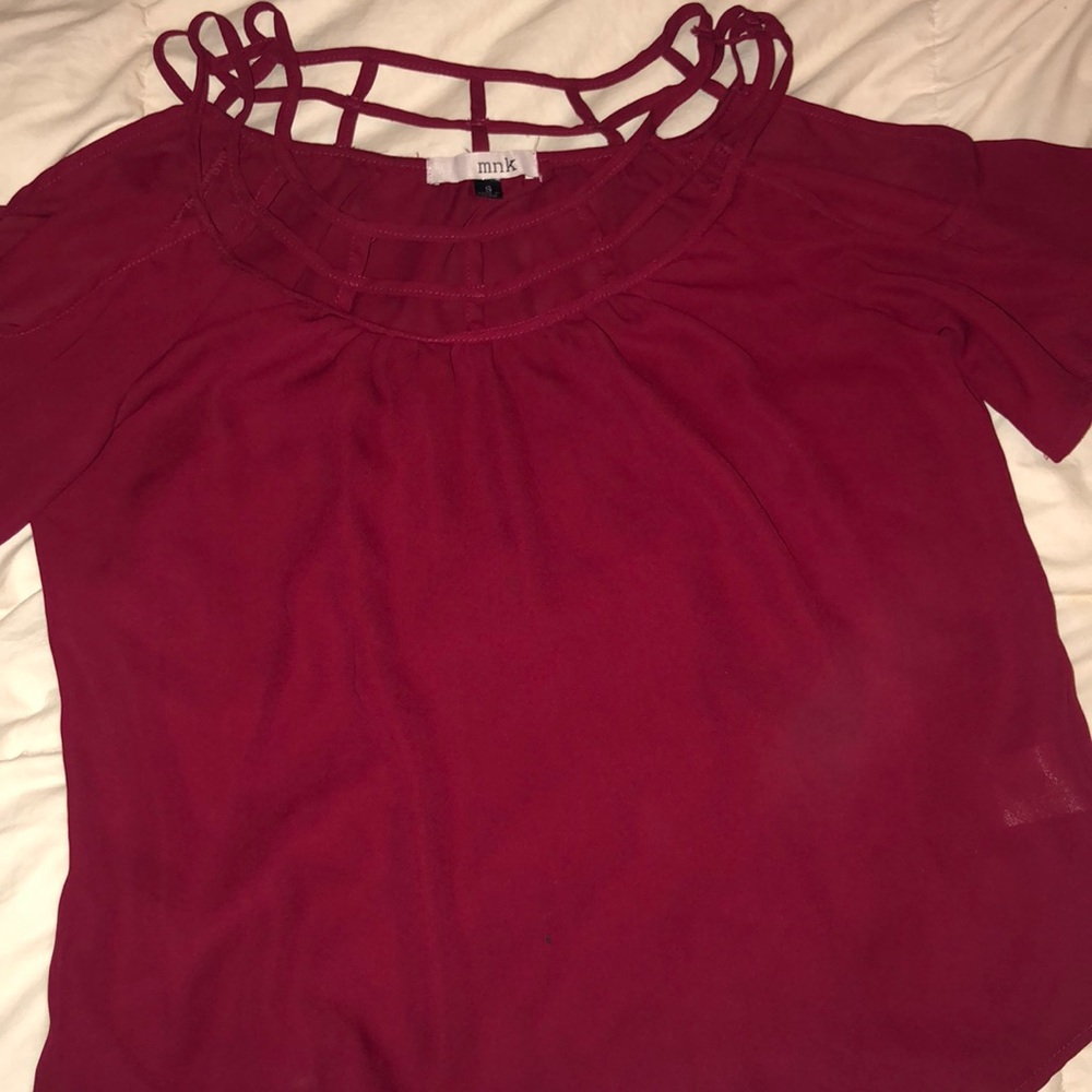 burgundy classy blouse